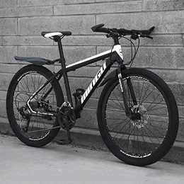 PLYY Mountain Bike PLYY Mountain Bike 26 Inches, Double Disc Brake Frame Bicycle Hardtail With Adjustable Seat, Country Men's Mountain Bikes 21 / 24 / 27 / 30 Speed (Color : Black White, Size : 24 speed)