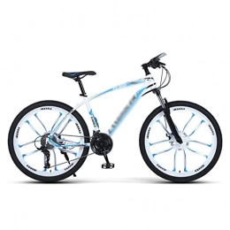 BaiHogi Bike Professional Racing Bike, 26 inch Mountain Bike for Male and Female Urban Commuter City with Carbon Steel Frame 21 / 24 / 27-Speed Dual Disc Brake / Blue / 24 Speed (Color : White, Size : 24 Speed)