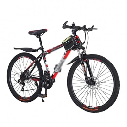 BaiHogi Bike Professional Racing Bike, 26 inch Wheels Mountain Bike 21 Speed Bicycle Full Disc Brake MTB Carbon Steel Frame with Suspension Fork for Men Woman Adult and Teens / Red / 27 Speed