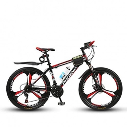 PXQ Mountain Bike PXQ Lightweight 26 Inch Mountain Bike 21 / 24 / 27 Speed Shock Absorber Off-road Bicycles, Dual Disc Brakes and 17" High Carbon Hard Tail Frame, Black, B27S