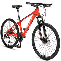 PY Bike PY 26-Inch Mountain Bike, 27 Speed Mountain Bicycle with Alumiframe and Double Disc Brake, Front Suspension Anti-Slip Shock-Absorbing Men and Women's Outdoor Cycling Road Bike / Orange / 26Inch 27Speed