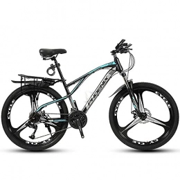 PY Mountain Bike PY 26-Inch Mountain Bike, Mountain Bicycle with 21 / 24 / 27 / 30 Speed Double Disc Brake, High-Carbon Steel Hardtail Mountain Bike, Front Suspension Men and Women Outdoor Cycling Road Bike / Black Blue(B) / 26