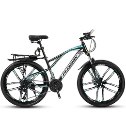 PY Mountain Bike PY 26-Inch Mountain Bike, Mountain Bicycle with 21 / 24 / 27 / 30 Speed Double Disc Brake, High-Carbon Steel Hardtail Mountain Bike, Front Suspension Men and Women Outdoor Cycling Road Bike / Black Blue(D) / 26