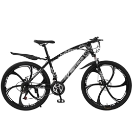 QCLU Bike QCLU 24 / 26 Inch Mountain Bike 21 Speed Disc Brakes Hardtail MTB, Trekking Bike Men Bike Girls Bike, Full Suspension Mountain Bike (Color : Black, Size : 24 Inch)