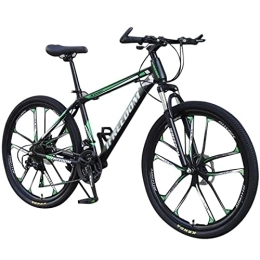 QCLU Mountain Bike QCLU 26 Inch Mountain Bike, 21- speed Disc Brakes Hardtail MTB, Trekking Bike Men Bike Girls Bike, Full Suspension Mountain Bike (Color : Green)