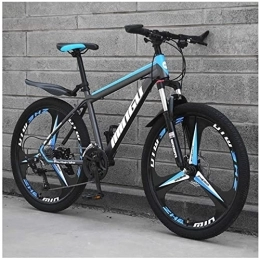 QCLU Bike QCLU 26 Inch Mountain Bike, Disc Brakes Hardtail MTB, Trekking Bike Men Bike Girls Bike, Full Suspension Mountain Bike, 21 Speed, 3 Spoke (Color : Blue, Size : 21-Speed)