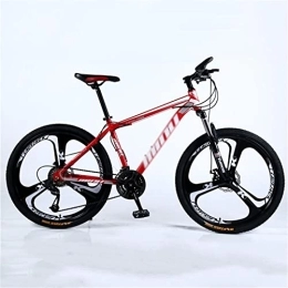 QCLU Bike QCLU 26 Inch Wheel Mountain Bike, 21 Speed, Disc Brakes Hardtail MTB, Trekking Bike Men Bike Girls Bike, Cruiser Bicycle Beach Ride Travel Sport White / Red / Black (Color : Red, Size : 24-Speed)