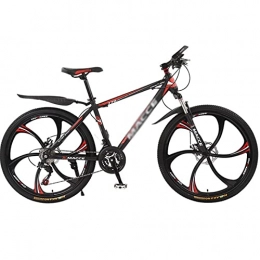 QCLU Mountain Bike QCLU Carbon-rich Steel Strong 26 Inch Mountain Bike Fully, Suitable from 160 Cm-180cm, Disc Brakes Front and Rear, Full Suspension, Boys-men Bike, With Front and Rear Fender (Color : Red)