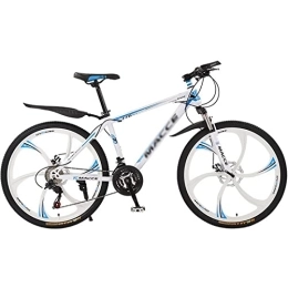 QCLU Mountain Bike QCLU Carbon-rich Steel Strong 26 Inch Mountain Bike Fully, Suitable from 160 Cm-180cm, Disc Brakes Front and Rear, Full Suspension, Boys-men Bike, With Front and Rear Fender (Color : White)