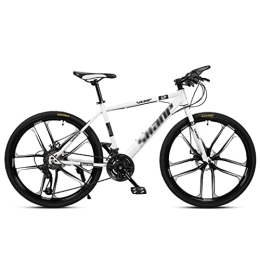 QCLU Mountain Bike QCLU Mountain Bike, 24 / 26 Inch Disc Brakes Hardtail MTB, for Men and Women MTB Bike with Adjustable Seat, Double Disc Brake, 10 Wheel Cutters (Color : White, Size : 21-Speed)