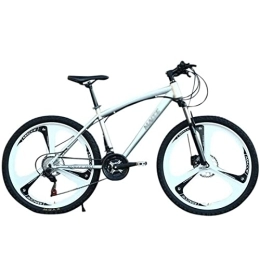 QCLU Bike QCLU Mountain Bike, 26 Inch Carbon Steel Mountain Bike, 3-spoke Rims, 21-speed Racing Bike, Full Suspension MTB Adult Bike, Student Bicycle, City Bike (Color : Silver)