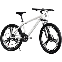 QCLU Bike QCLU Mountain Bike, 26 Inch Carbon Steel Mountain Bike, 3-spoke Rims, 21-speed Racing Bike, Full Suspension MTB Adult Bike, Student Bicycle, City Bike (Color : White)
