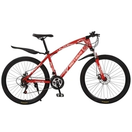 QCLU Mountain Bike QCLU Mountain Bikes Youth Bike 26 Inch 21 Gear Bicycles, Disc Brake, Suspension Fork Bicycle Adult Full Suspension MTB Gearshift Dual Disc Brakes (Color : Red)