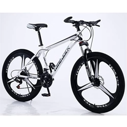 QCLU Bike QCLU Unisex Mountain Bike, 26 Inch Mountain Bikes, Men's, Women' s MTB, with Adjustable Seat, Double Disc Brakes, Black and White, 3 Wheel Cutters (Size : 21-Speed)