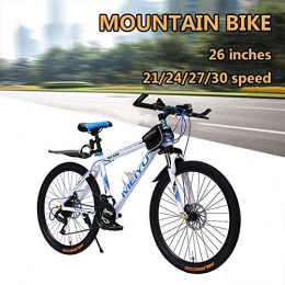 Qinmo Mountain Bike Qinmo Bicycle 26 Inch Men's Mountain Bike, Aluminum alloy Hardtail Mountain Bikes, Mountain Bicycle with Front Suspension Adjustable Seat, 21 / 24 / 27 / 30 Speed, Size:21 speed, Colour:White