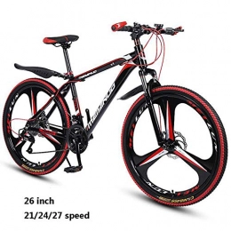 Qinmo Mountain Bike Qinmo Bicycle Adult Mountain Bikes 26 inch, Aluminum Full Mountain Bike, Mountain 21 / 24 / 27-Speed ?Bicycle Suspension Fork Dual Disc Brakes, for outdoor sports fitness, Size:21 speed, Colour:26in