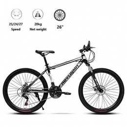 Qinmo Bike Qinmo Bicycle Mountain Bike 26 Inch, 21 / 24 / 27 Speed with Double Disc Brake, Adult MTB, Hardtail Bicycle with Adjustable Seat, Thickened Carbon Steel Frame, Spoke Wheel, Size:27speed, Colour:Green