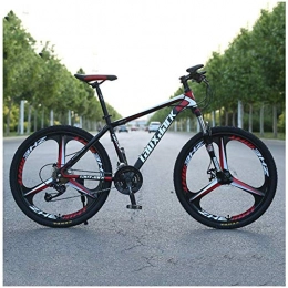 Qinmo Bike Qinmo Bicycle Mountain Bike 26 Inches Adjustable Seat Dual Disc Brake Bicycle High-Carbon Steel Hardtail 21 / 24 / 27 / 30 Speeds Shock Absorption Mountain Bikes, Size:24 speed, Colour:White Black