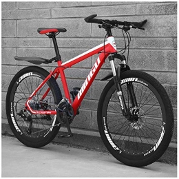 Qinmo Bike Qinmo Bicycle Mountain Bike 26 Inches, Double Disc Brake Frame Bicycle Hardtail with Adjustable Seat, Country Men's Mountain Bikes 21 / 24 / 27 / 30 Speed, Size:27 speed, Colour:White Black