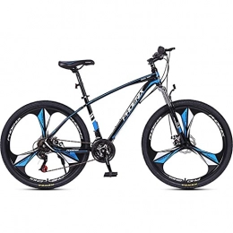 QIU Bike QIU Adult Mountain Bike, 26-Inch Wheels, Mens, Womens Kids18-Inch Steel Frame, 21 Speed, Disc Brakes (Color : Blue, Size : 26")