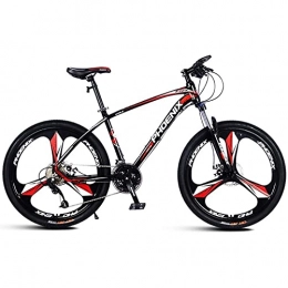 QIU Bike QIU Adult Mountain Bike, 26-Inch Wheels, Mens, Womens Kids18-Inch Steel Frame, 21 Speed, Disc Brakes (Color : Red, Size : 26")