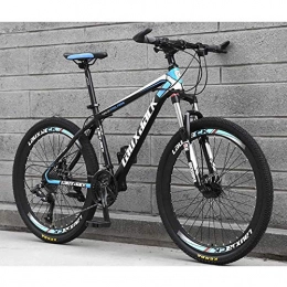 Qj Bike Qj Mountain Bike 26 Inch Spoke Wheel High-Carbon Steel Suspension Speed Double Disc Brake Bike, Blackblue, 21Speed