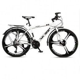 Qj Bike Qj Mountain Bike, 30-Speed Shock-Absorbing Road Racing One Wheel 26-Inch Lightweight Shift Youth Bicycle White