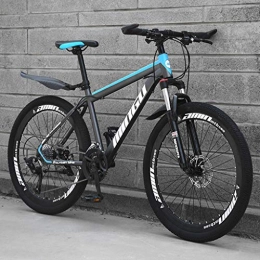 Qj Bike Qj Mountain Bike MTB 27 Speed Steel Frame 26 Inches Spoke Wheels Suspension Damping Bike, Blueblack