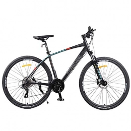 Qj Bike Qj Mountain Bikes, 26 Inch 27-Speed Mountain Trail Bike, Dual Disc Brake Aluminum Frame Hardtail Mountain Bike, Adjustable Seat, Black