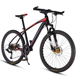 Qj Bike Qj Mountain Bikes, Dual Disc Brake Hardtail Mountain Bike, 26 Inch 27-Speed Mens Women Adult All Terrain Mountain Bike, Adjustable Seat, Red