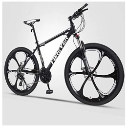 QMMD  QMMD 24-Inch Men's Mountain Bikes, Hardtail Mountain Bike, Adult Dual Disc Brake Mountain Trail Bike, 21-24-27-30-Speed High-carbon Steel Anti-Slip Bikes, A 6 Spoke, 21 speed