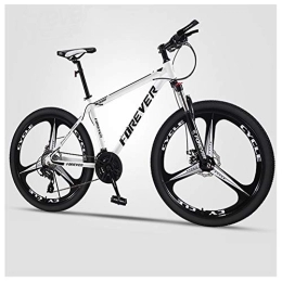QMMD  QMMD 24-Inch Men's Mountain Bikes, Hardtail Mountain Bike, Adult Dual Disc Brake Mountain Trail Bike, 21-24-27-30-Speed High-carbon Steel Anti-Slip Bikes, C 3 Spoke, 27 speed