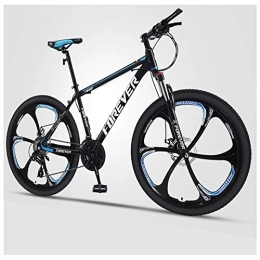 QMMD Bike QMMD 24-Inch Men's Mountain Bikes, Hardtail Mountain Bike, Adult Dual Disc Brake Mountain Trail Bike, 21-24-27-30-Speed High-carbon Steel Anti-Slip Bikes, D 6 Spoke, 27 speed