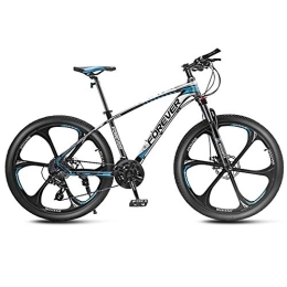 QMMD Bike QMMD 24-Inch Mountain Bikes, Men's 24, 27, 30 Speed Drivetrain Bicycle, Adult Mountain Trail Bike with Front Suspension, Overdrive Anti-Slip Bikes, blue 6 Spoke, 30 speed