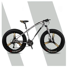 QMMD  QMMD 26-Inch Adult Mountain Bikes, Hardtail Mountain Bike, Fat Tire High-carbon Steel Anti-Slip Bikes, Front Suspension, 7-21-24-27-Speed All Terrain Mountain Bike, gray 3 Spokes, 27 speed