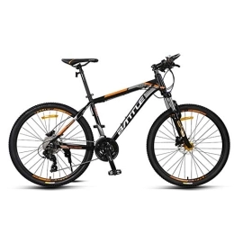 QMMD Bike QMMD 26-Inch Mountain Bikes, Adult 27-Speed Hardtail Mountain Bike, Aluminum Frame, with Dual Disc Brake Bicycle, Womens / Mens Mountain Front Suspension Bicycle, Black Spokes, 27 speed