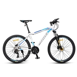 QMMD Mountain Bike QMMD 26-Inch Mountain Bikes, Adult 27-Speed Hardtail Mountain Bike, Aluminum Frame, with Dual Disc Brake Bicycle, Womens / Mens Mountain Front Suspension Bicycle, White Spokes, 27 speed