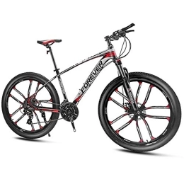 QMMD Mountain Bike QMMD 27.5-Inch Mountain Bikes, Men's Aluminum Frame Mountain Trail Bike, Adult Hardtail Mountain Bike with Front Suspension, 24-27-30-Speed Anti-Slip Bikes, Red 10 Spoke, 30 speed