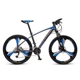 QMMD Mountain Bike QMMD 33-Speed Mountain Bikes, Adult 26-Inch / 27.5-Inch Hardtail Mountain Bike, with Dual Disc Brake, Front Suspension Mountain Trail Bike, All Terrain Mountain Bike, blue 3 Spokes, 26 Inch