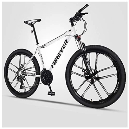 QMMD Mountain Bike QMMD Adult Mountain Bikes, 26-Inch Hardtail Mountain Bike, Men's High-carbon Steel Bicycle, Dual Disc Brake Mountain Trail Bike, 21-24-27-30-Speed Anti-Slip Bikes, C 10 Spoke, 27 speed
