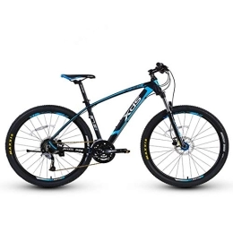 QMMD Adult Mountain Bikes, 27.5-Inch Hardtail Mountain Bike, Bicycle Aluminum Frame, 27-Speed Anti-Slip Bikes Dual Disc Brake, Front Suspension Mountain Bicycle,27.5 Inch blue,27 speed