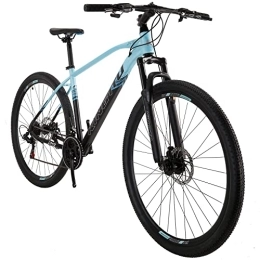 QQW Bike QQW Mountain Bike, Mountain Bike Frame for Men, 21 Speed, Mens Bicycle / Gradient Blue