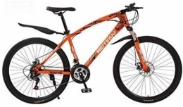 QZ Bike QZ Mountain Bike for Adults PVC Pedals And Rubber Grips, High Carbon Steel Frame, Spring Suspension Fork Double Disc Brake (Color : Orange, Size : 26 inch 21 speed)