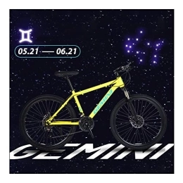 RAUGAJ Mountain Bike RAUGAJ Mountain Bike Magnesium Alloy and High Carbon Steel with Constellations Seat, Front Suspension Disc Brake Outdoor Bikes for Men Women / Gemini