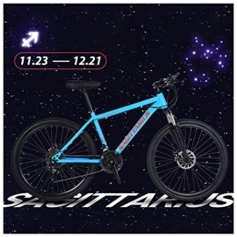 RAUGAJ Mountain Bike RAUGAJ Mountain Bike Magnesium Alloy and High Carbon Steel with Constellations Seat, Front Suspension Disc Brake Outdoor Bikes for Men Women / Sagittarius