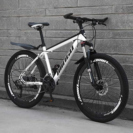 Relaxbx Mountain Bike Relaxbx Mountain Bike, Carbon Steel Frame 27-Speed Shiftable Bicycle Adult Outdoor Cross Country Bicycle, White, 26inch