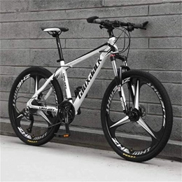 WJSW Mountain Bike Riding Damping Mountain Bike, 26 Inch Dual Suspension Mountain Bicycle High Carbon Steel Frame (Color : White black, Size : 21 speed)