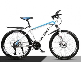 WJSW Bike Riding Damping Mountain Bike, Adult 26 Inch Off-road Variable Speed City Bicycle (Color : White blue, Size : 24 speed)