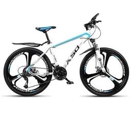 RYP Mountain Bike Road Bikes MTB Bicycle Road Bicycles Adult Teens City Shock Absorber Bikes Mountain Bike Adjustable Speed For Men And Women Double Disc Brake Off-road Bike (Color : Blue-24in, Size : 30 speed)
