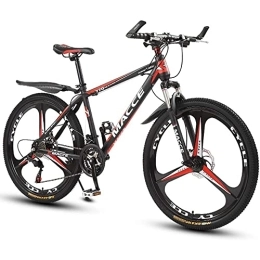 RSDSA Mountain Bike RSDSA 26 inch mountain bike bike 3 cutting wheels full suspension mountain bike lockable suspension fork 150 kg load capacity suitable for adults, Red, 27speed